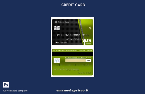 stile verificato Modello di carta classica per visto bancario per cittadini USA